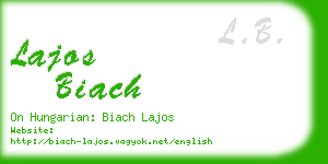 lajos biach business card